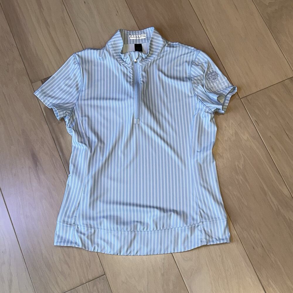 Greyson Halley Stripe 1/4 Zip Pullover Short Sleeve *Trump Nationals Women’s M